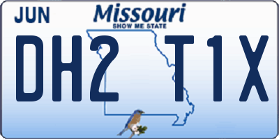 MO license plate DH2T1X
