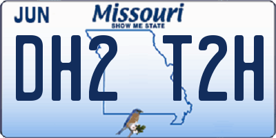 MO license plate DH2T2H