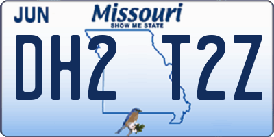 MO license plate DH2T2Z