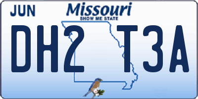 MO license plate DH2T3A