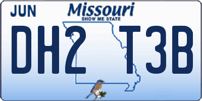 MO license plate DH2T3B