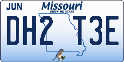 MO license plate DH2T3E