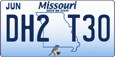 MO license plate DH2T3O