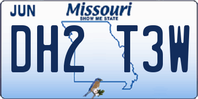 MO license plate DH2T3W