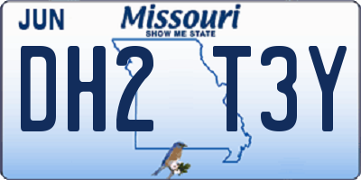 MO license plate DH2T3Y