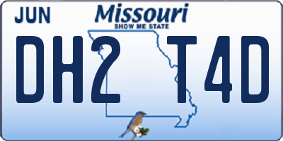 MO license plate DH2T4D