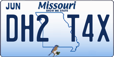 MO license plate DH2T4X