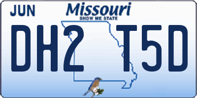 MO license plate DH2T5D
