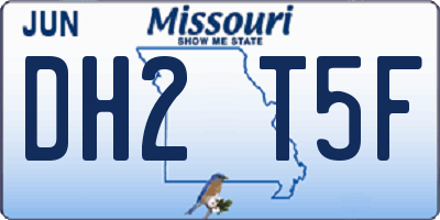 MO license plate DH2T5F
