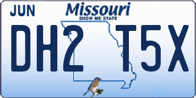 MO license plate DH2T5X