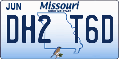 MO license plate DH2T6D