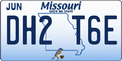 MO license plate DH2T6E