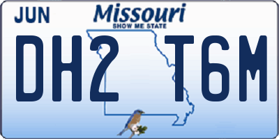 MO license plate DH2T6M