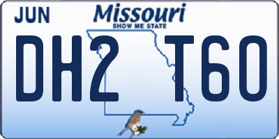 MO license plate DH2T6O