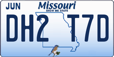 MO license plate DH2T7D