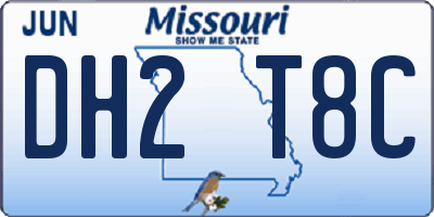 MO license plate DH2T8C