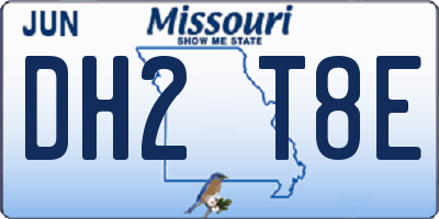 MO license plate DH2T8E