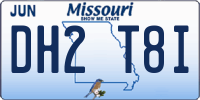 MO license plate DH2T8I