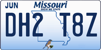 MO license plate DH2T8Z