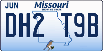 MO license plate DH2T9B