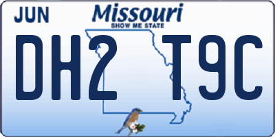 MO license plate DH2T9C