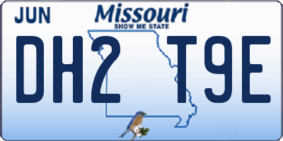 MO license plate DH2T9E
