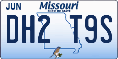 MO license plate DH2T9S