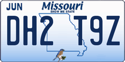 MO license plate DH2T9Z