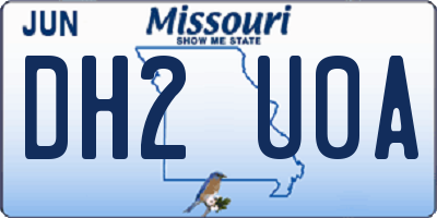 MO license plate DH2U0A