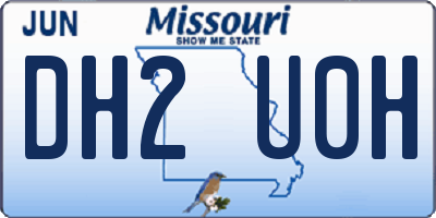 MO license plate DH2U0H