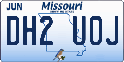 MO license plate DH2U0J