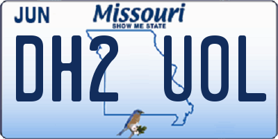MO license plate DH2U0L