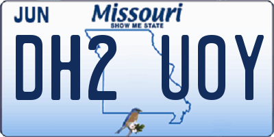 MO license plate DH2U0Y