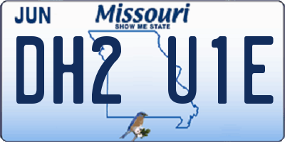 MO license plate DH2U1E