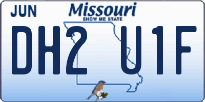 MO license plate DH2U1F