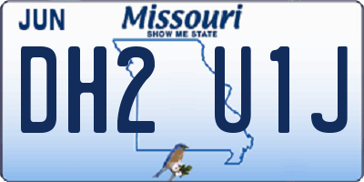 MO license plate DH2U1J