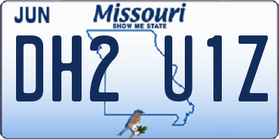 MO license plate DH2U1Z