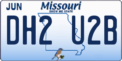 MO license plate DH2U2B