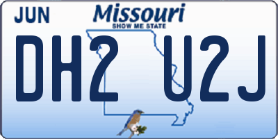 MO license plate DH2U2J