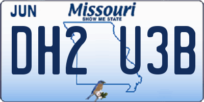 MO license plate DH2U3B