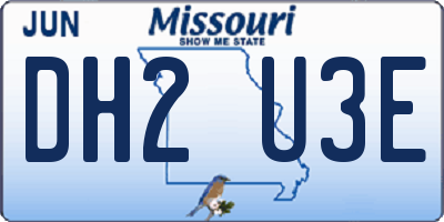 MO license plate DH2U3E