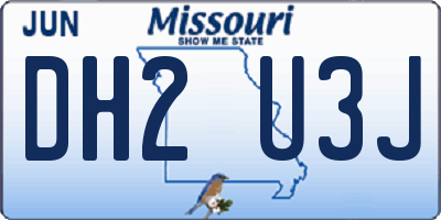 MO license plate DH2U3J