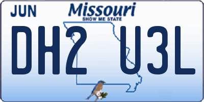 MO license plate DH2U3L