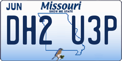 MO license plate DH2U3P