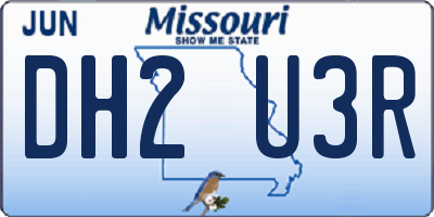MO license plate DH2U3R
