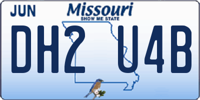 MO license plate DH2U4B