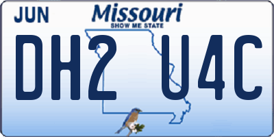 MO license plate DH2U4C