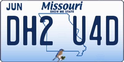 MO license plate DH2U4D