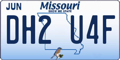 MO license plate DH2U4F