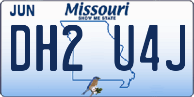 MO license plate DH2U4J